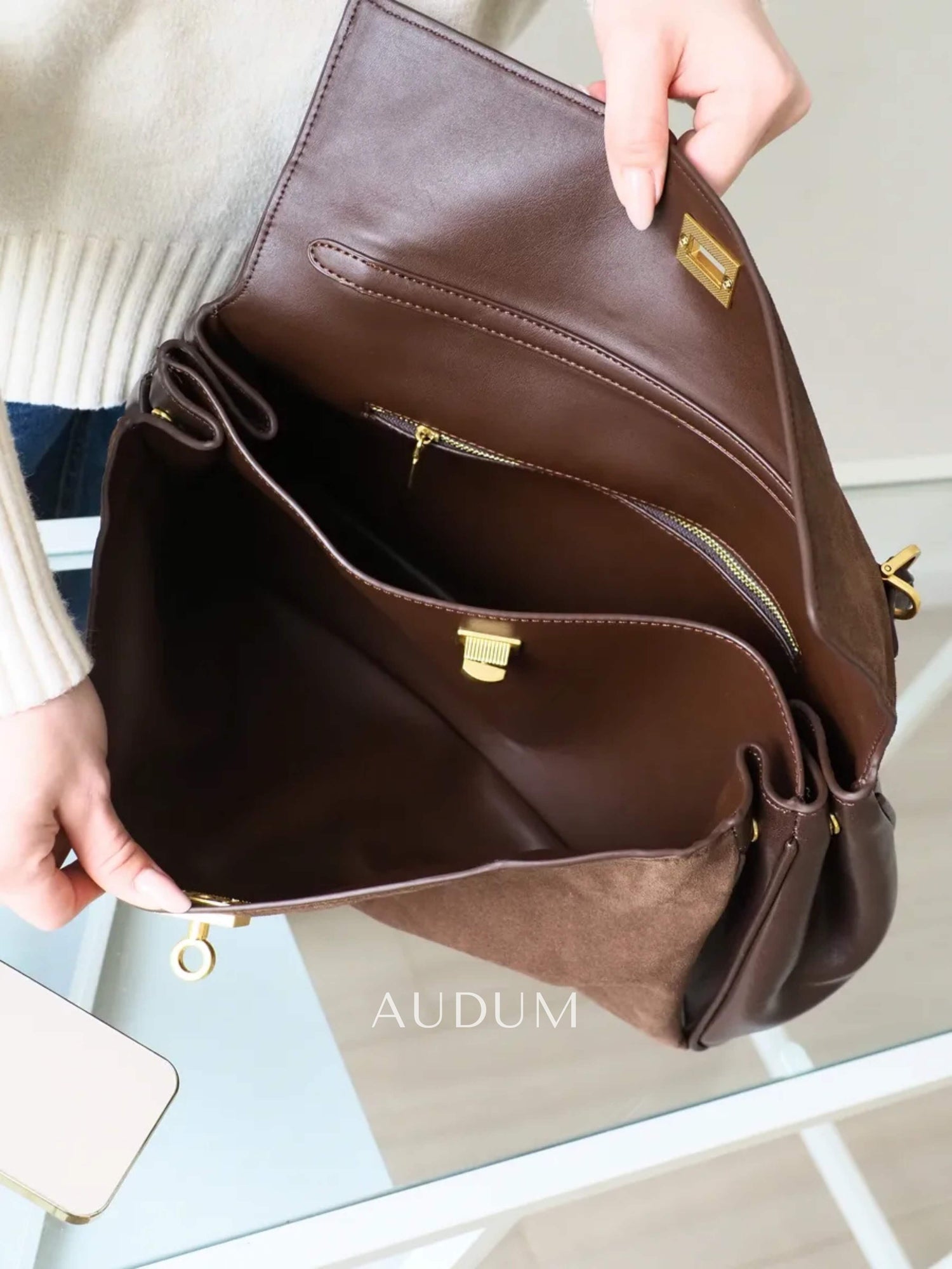 Juliette Suede Shoulder Bag Large